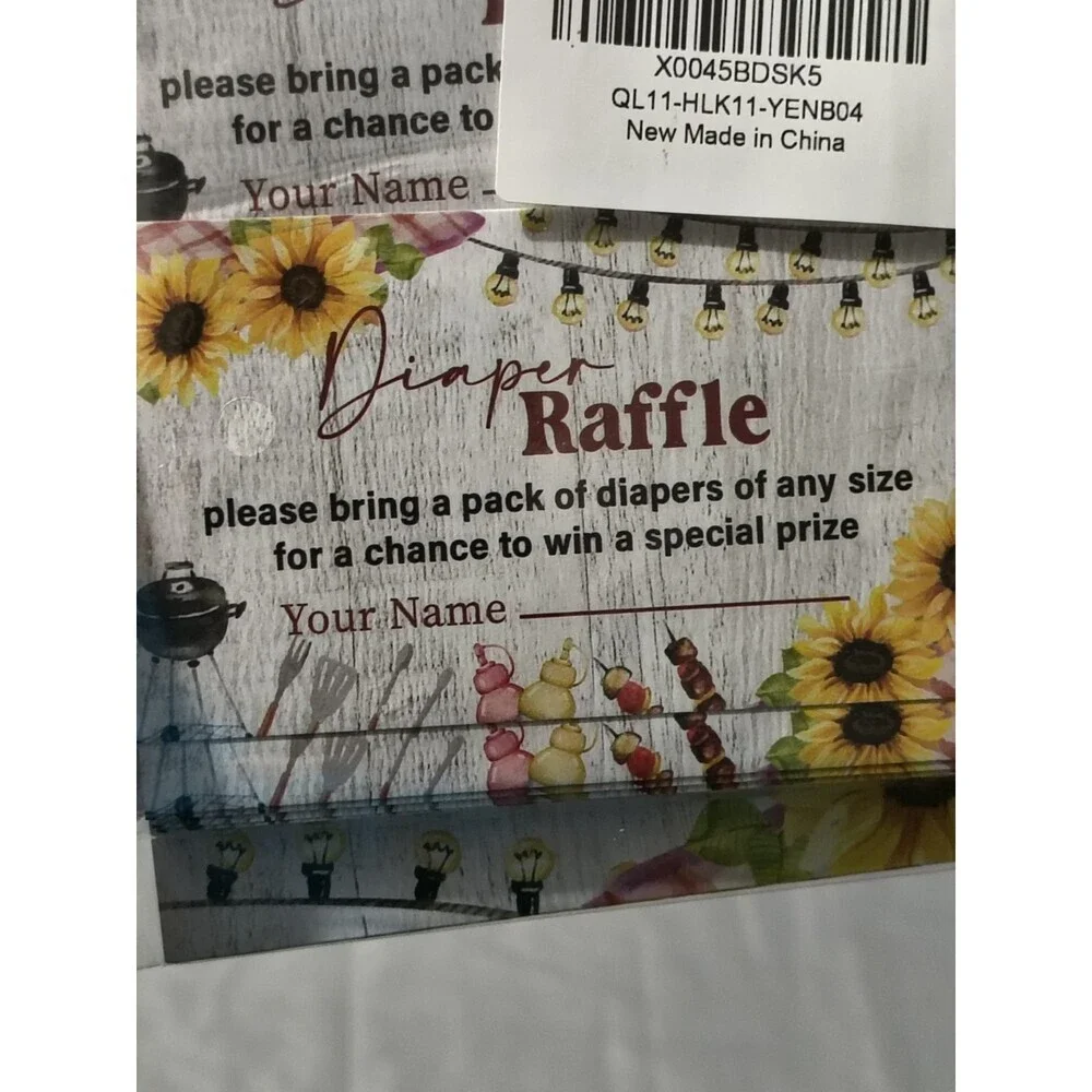 BBQ Baby Shower Table Sign, Cards and Gifts Sign Diaper Raffle